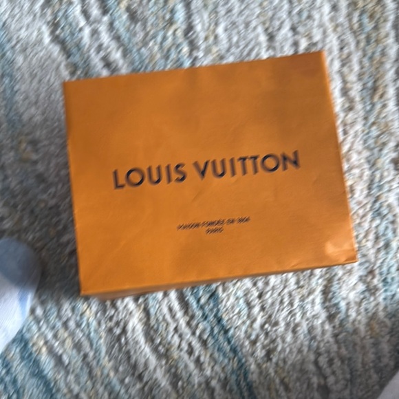 Louis Vuitton small Orange Bag with Blue Handles shopping bag - Picture 3 of 5